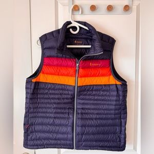 Cotopaxi Vest Fuego Down Vest, women’s XL. There is one blemish on the collar.